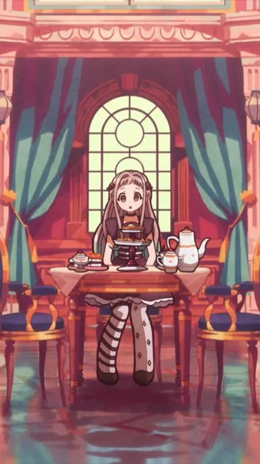 ai character: Tbhk tea party  background