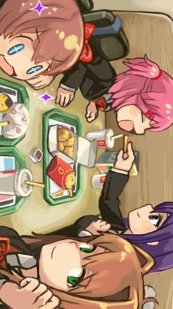 ai character: ddlc Theme park background