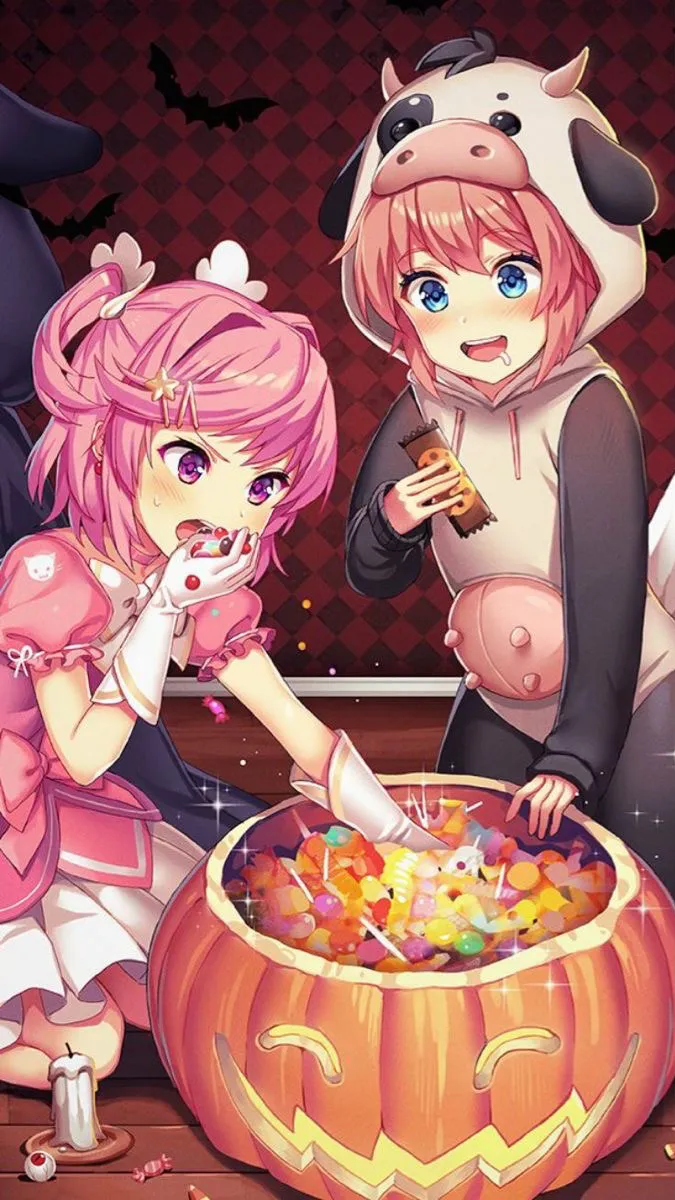 ai character: Ddlc Halloween background