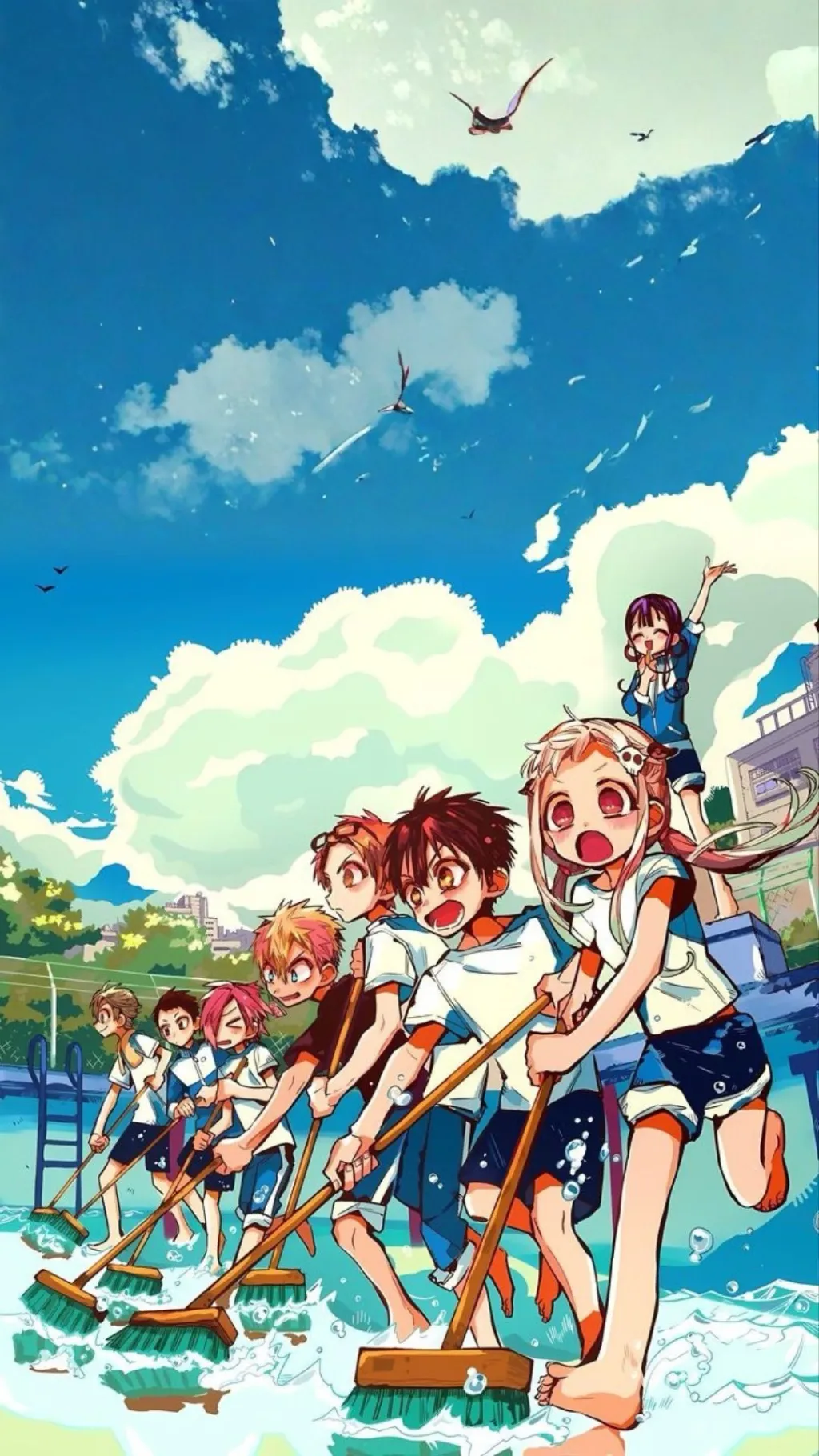 ai character: Tbhk Pool day  background