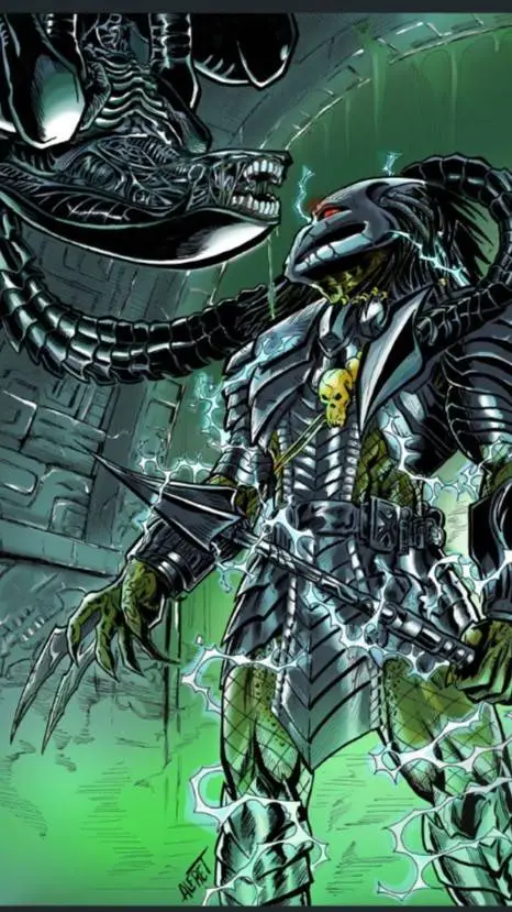 ai character: Alien vs Depredado background