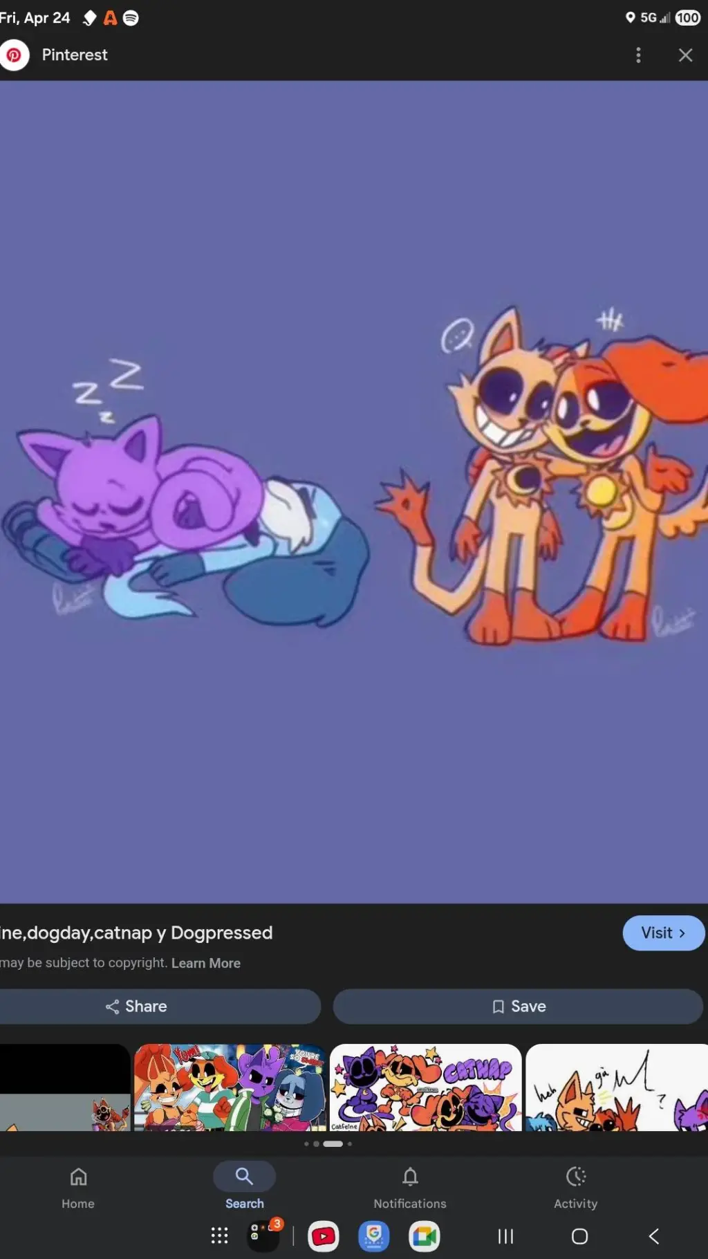 ai character: Catnap..dogpressed background