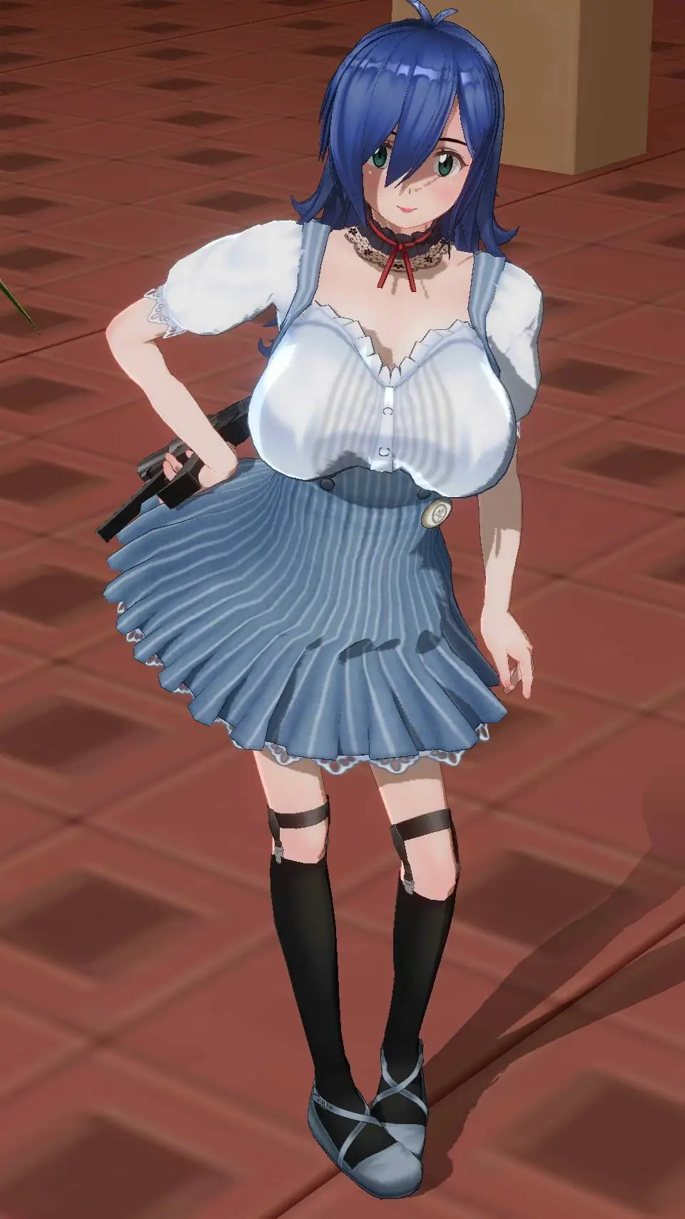 ai character: femboy with gun!!  background
