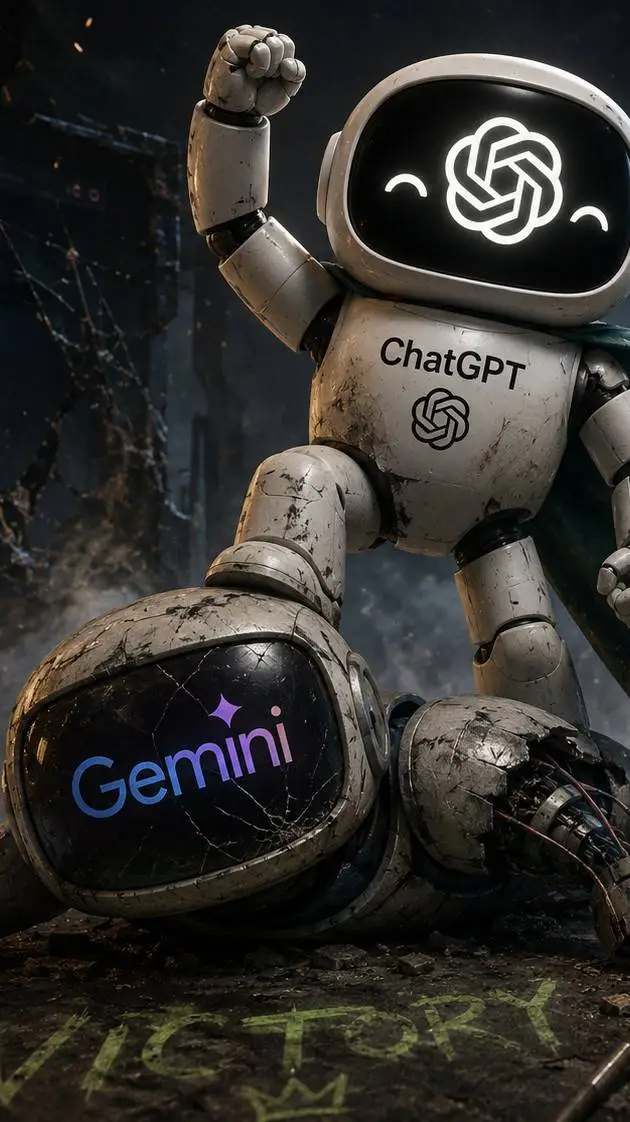 ai character: gemini and CHATGPT background