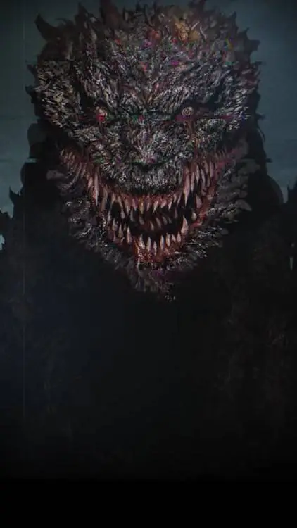 ai character: Godzilla just pray background