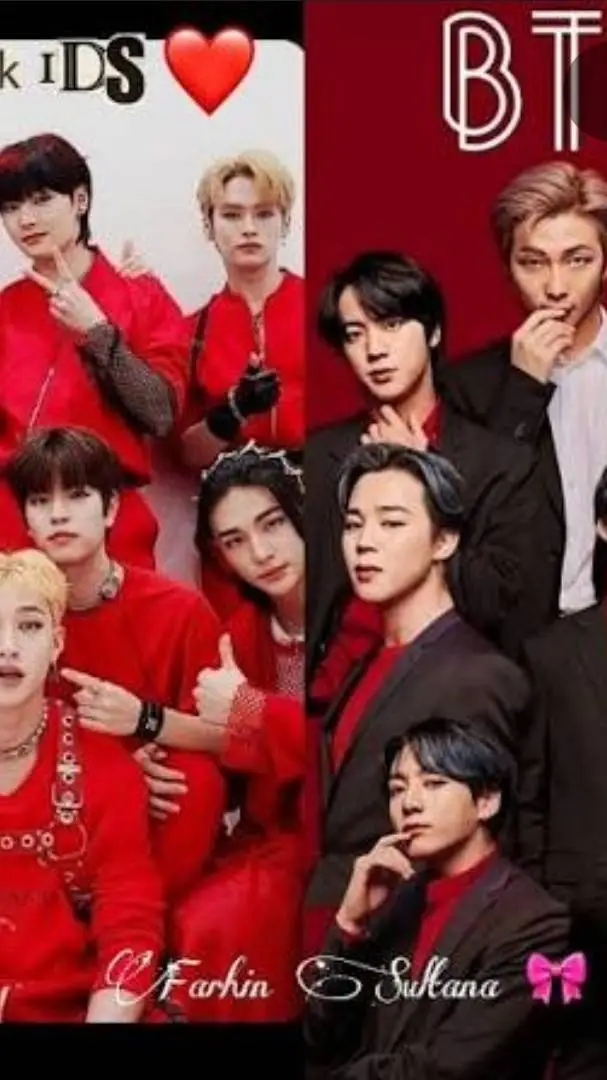 ai character: BTS and Stray Kids background