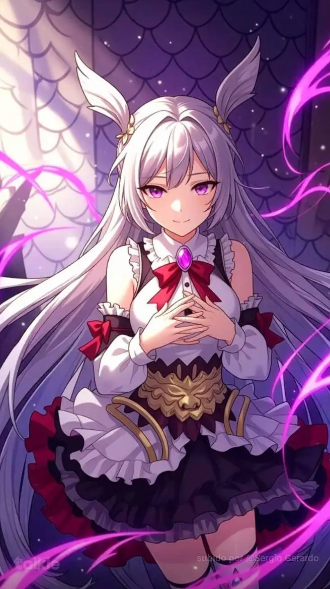ai character: Lucia chica dragon background