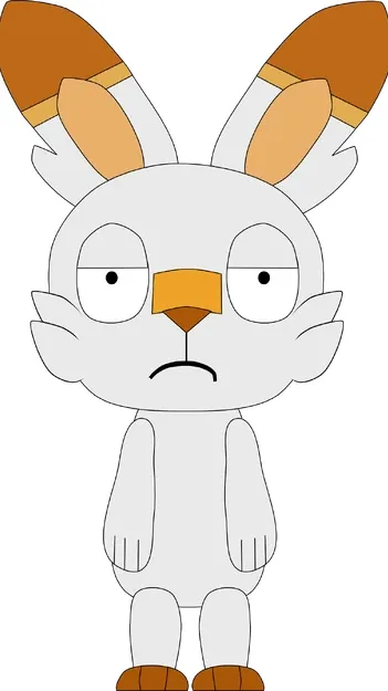 ai character: Scorbunny. background