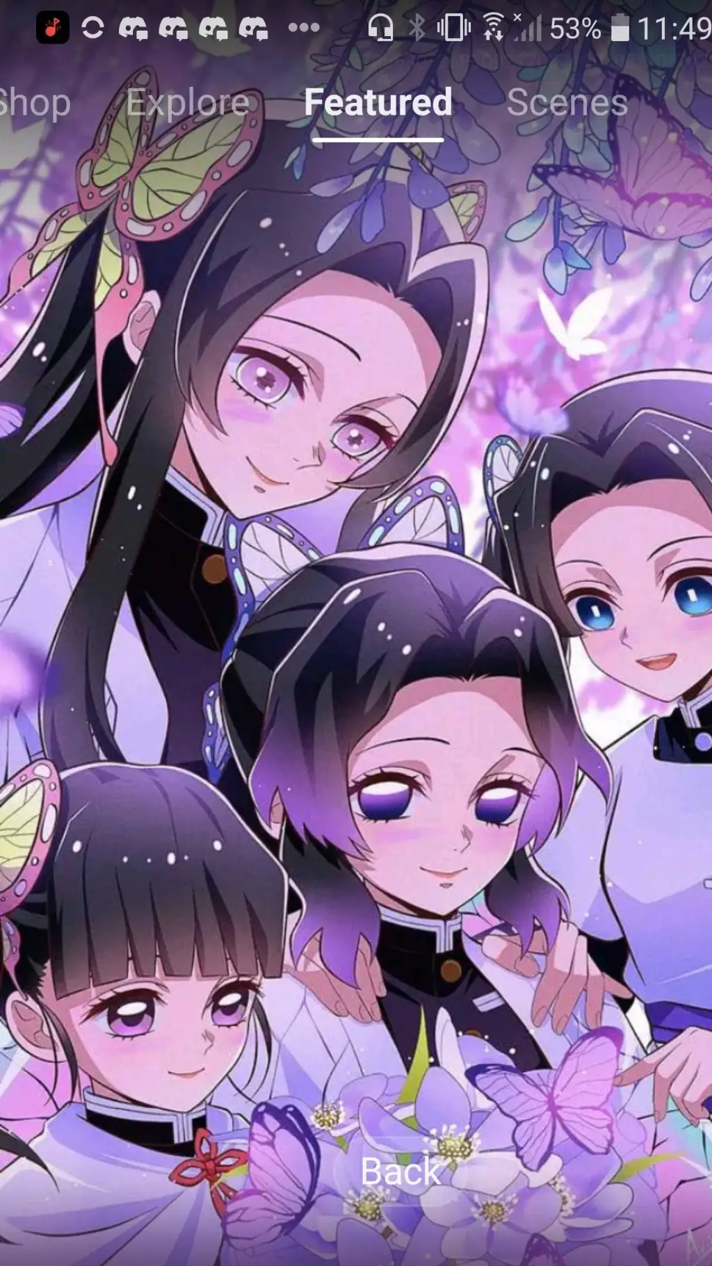 ai character: kny off set background