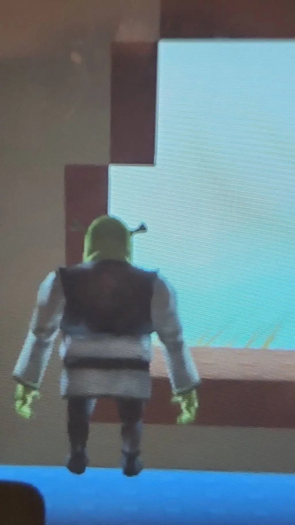 ai character: depressed shreck background