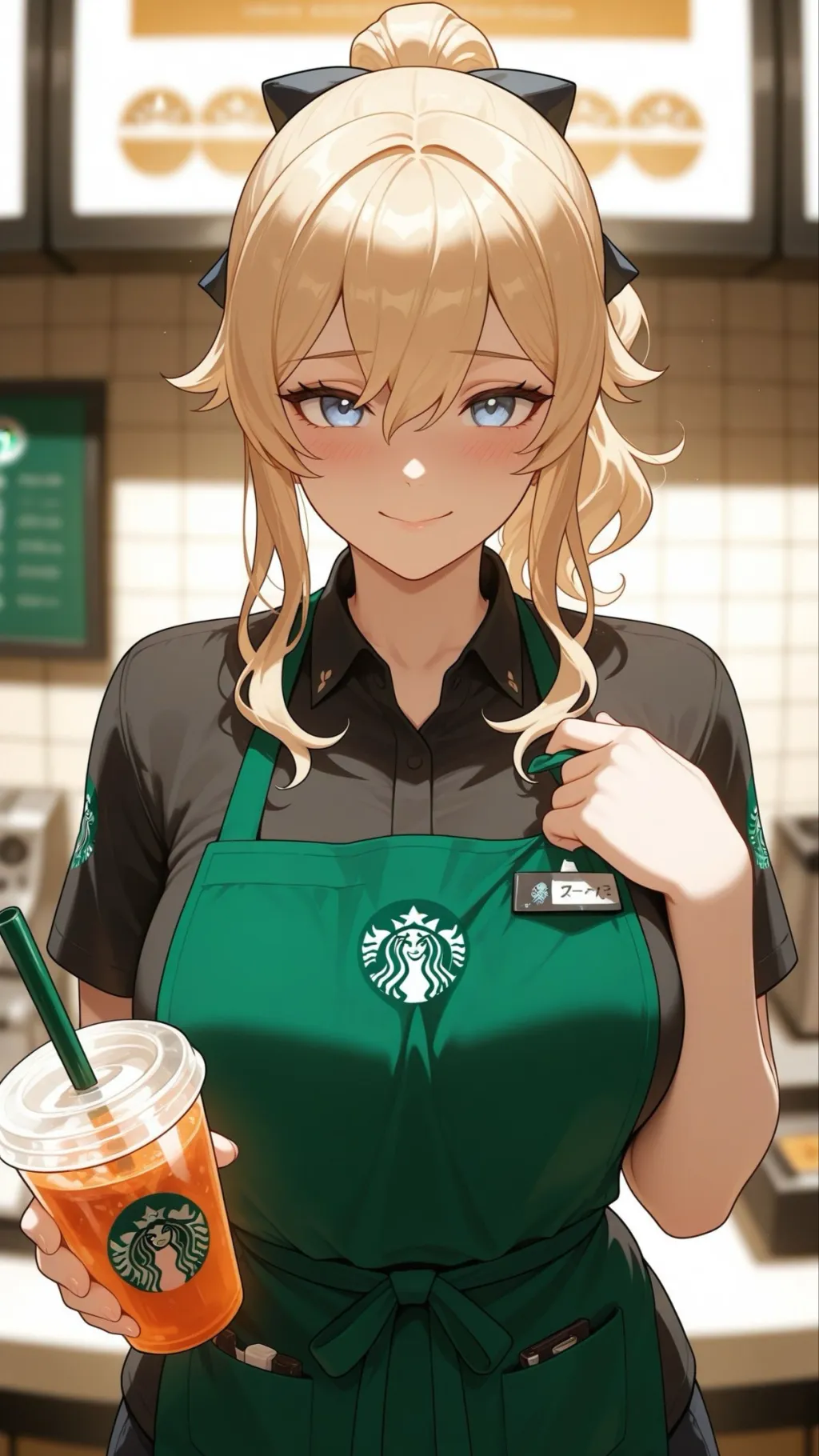 ai character: Starbucks background