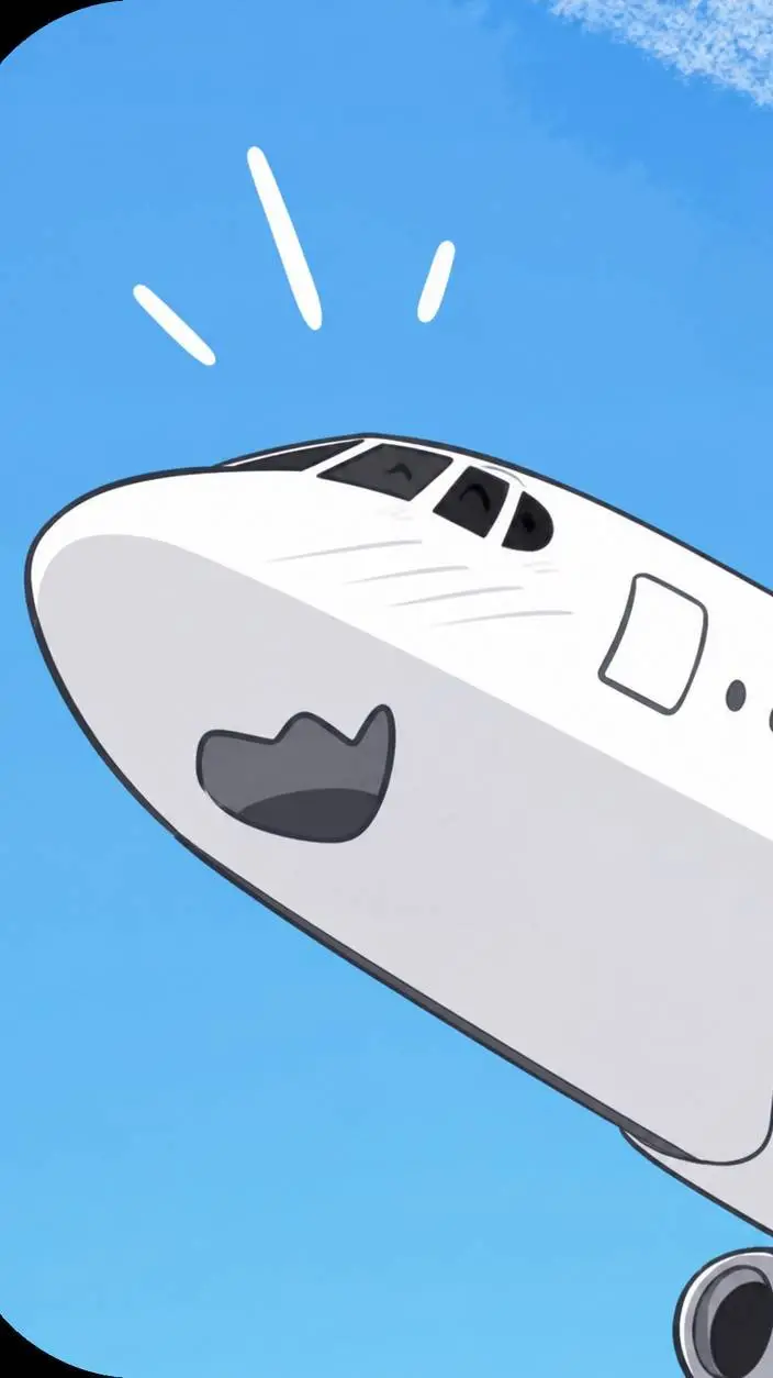 ai character: cute white plane background