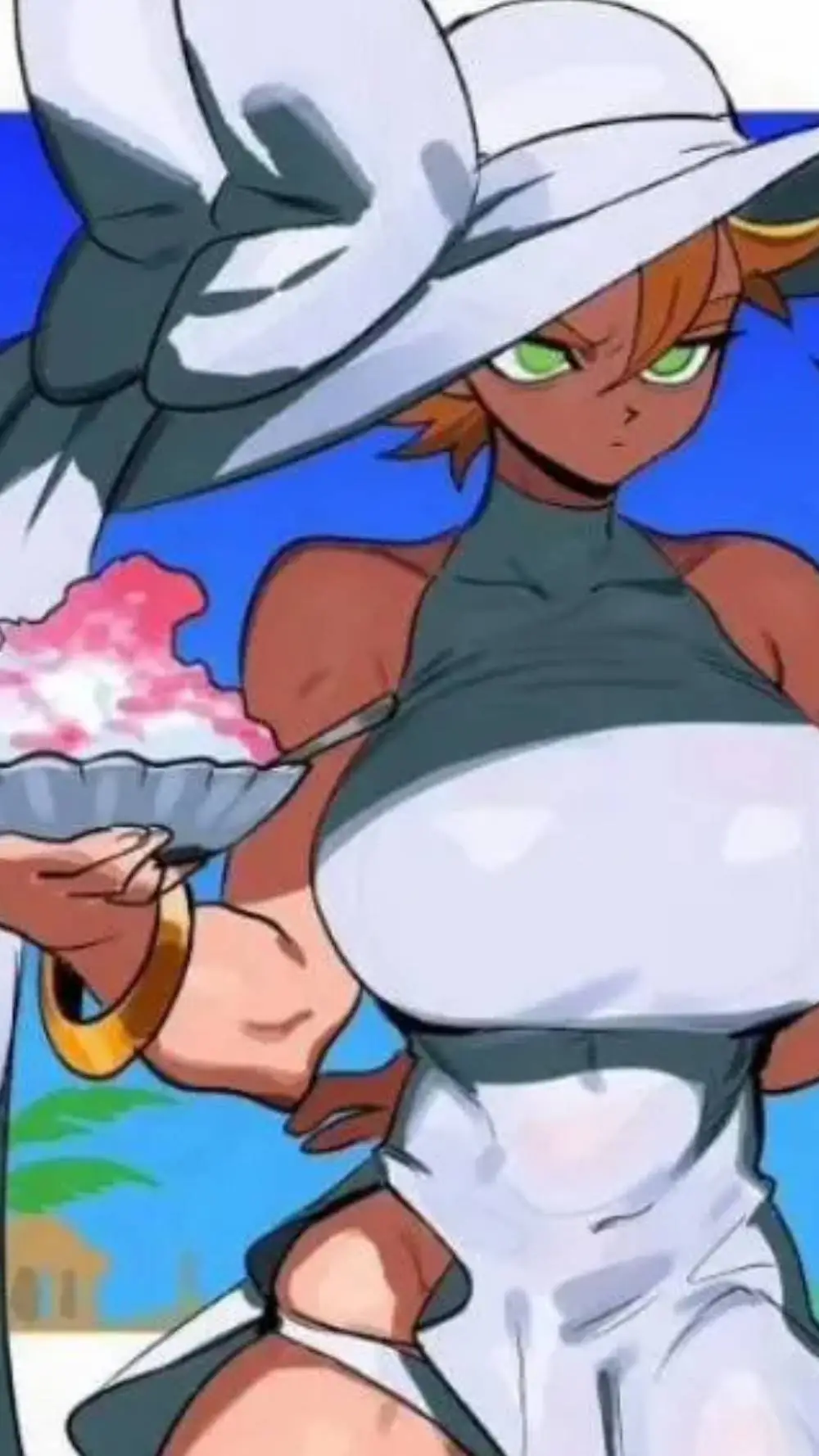 ai character: Female gogeta  background