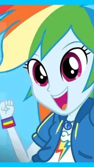 ai character: rainbow y apple  background