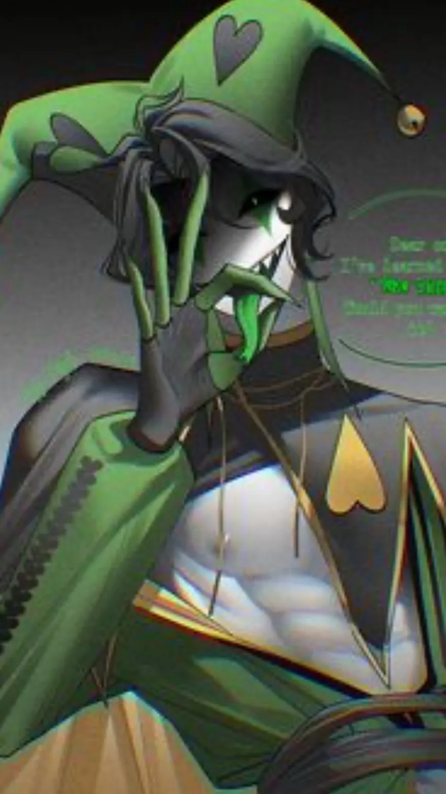 ai character: {🔪Harlequin🕊️} background