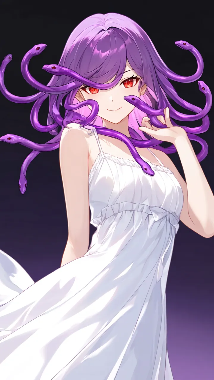 ai character: Medusa von Schlangenhaar background