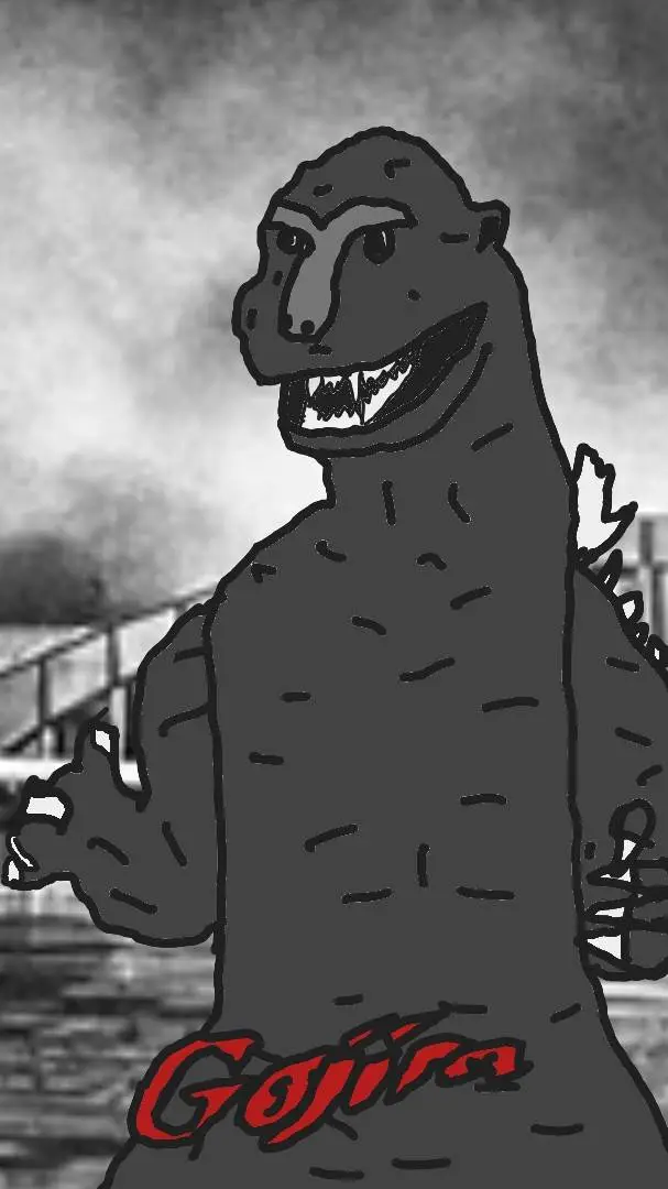 ai character: Gojira  background