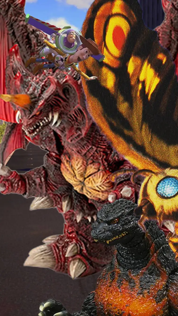 ai character: TS x Godzilla  background