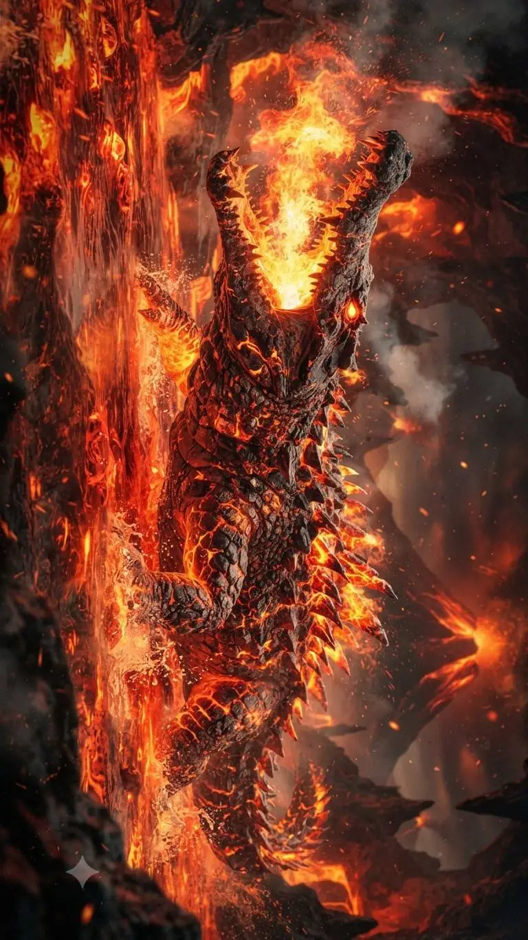 ai character: magma Sarco background