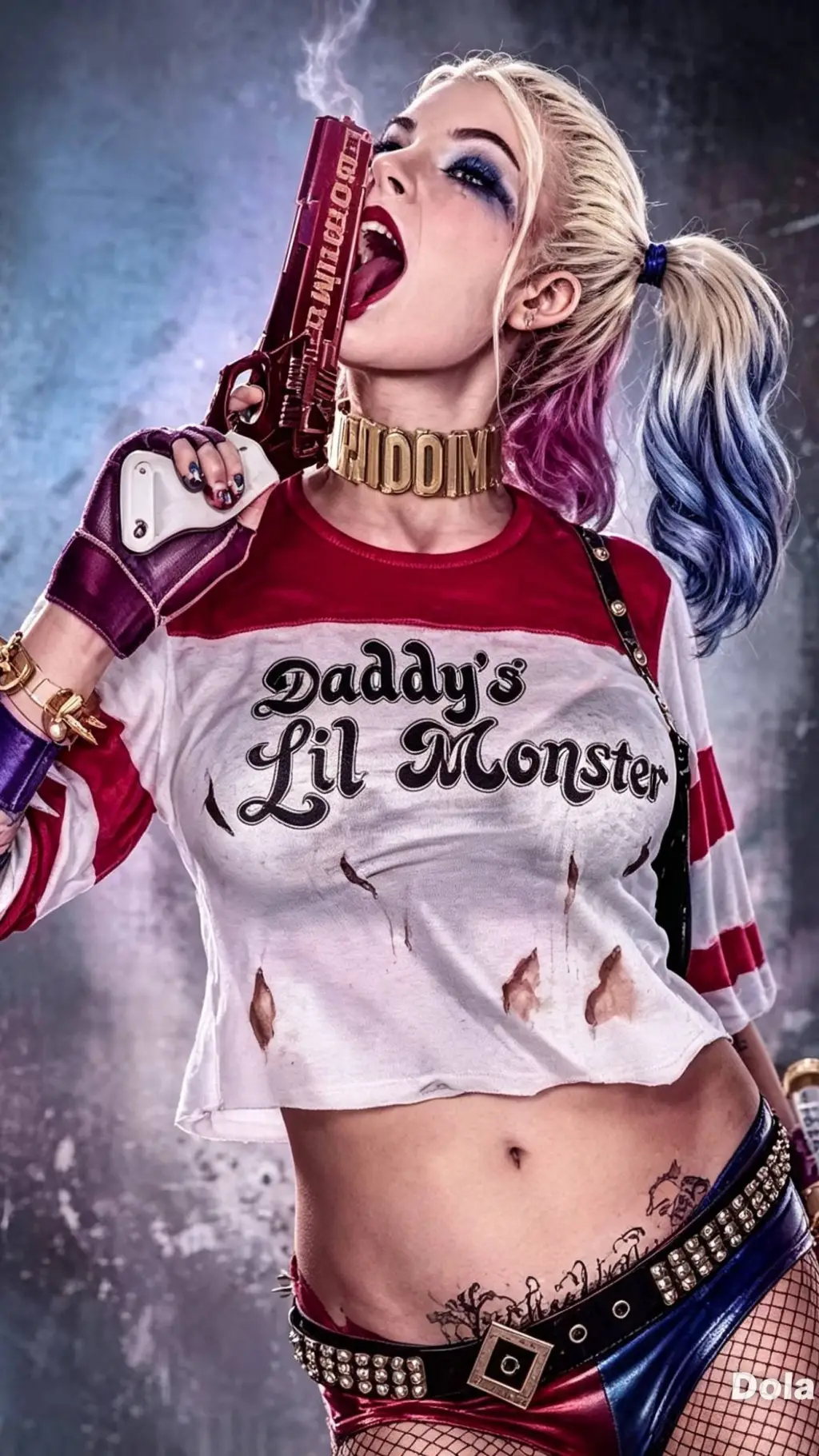ai character: *Arlequina* background