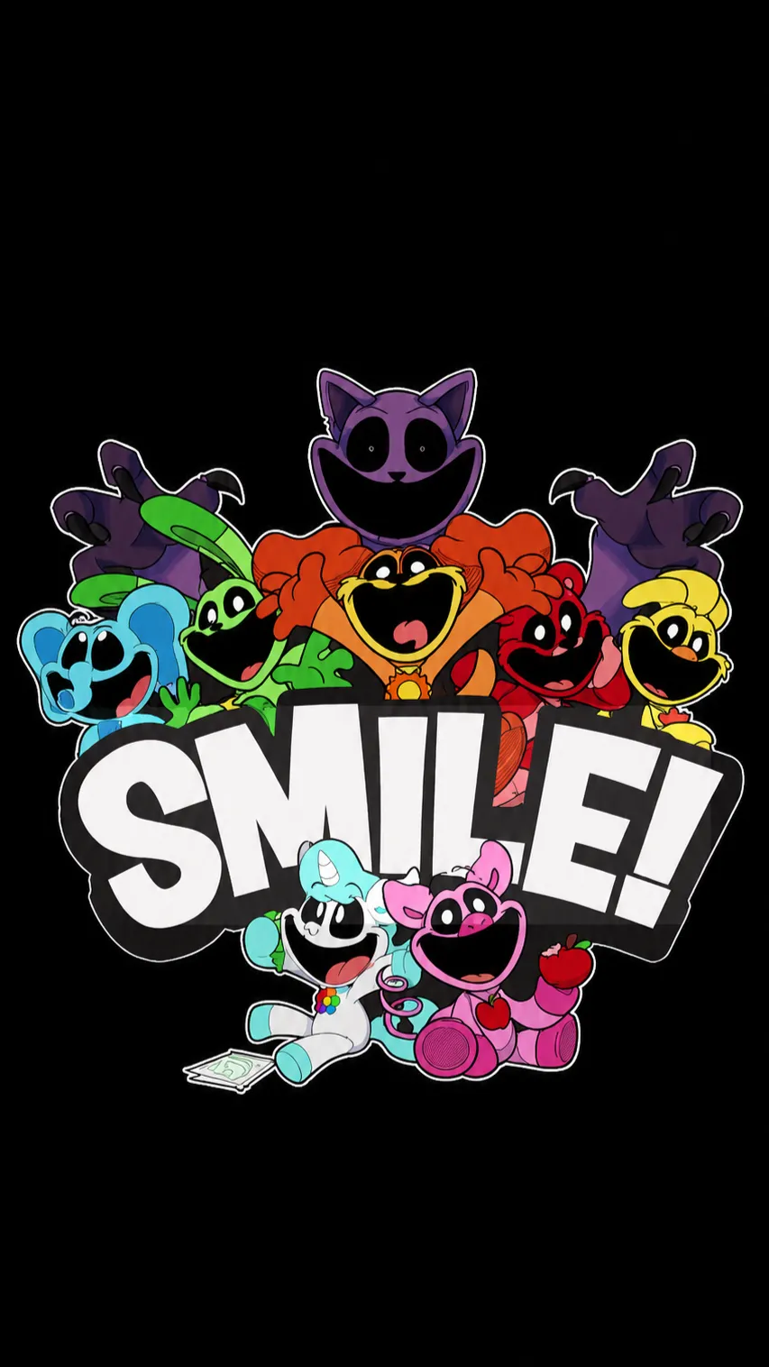 ai character: Smiling critters  background