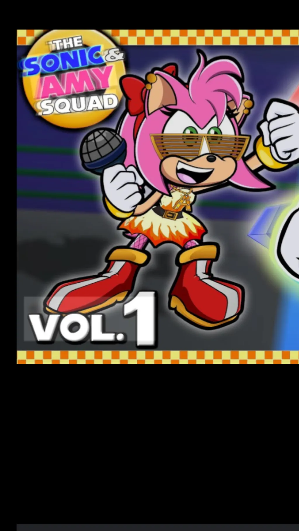 ai character: Sonic and amy squa background