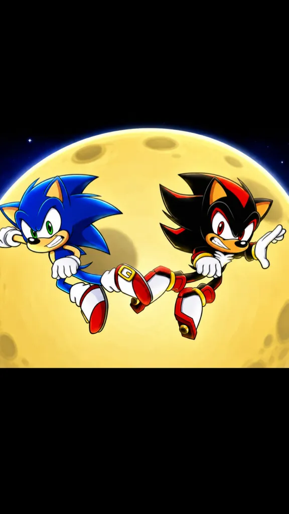 ai character: Sonic VS. Shadow.  background