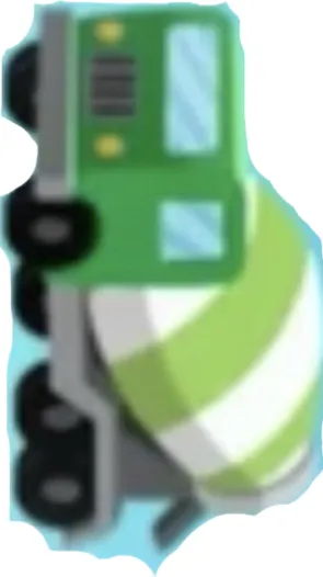 ai character: CEMENT MIXER GREEN background