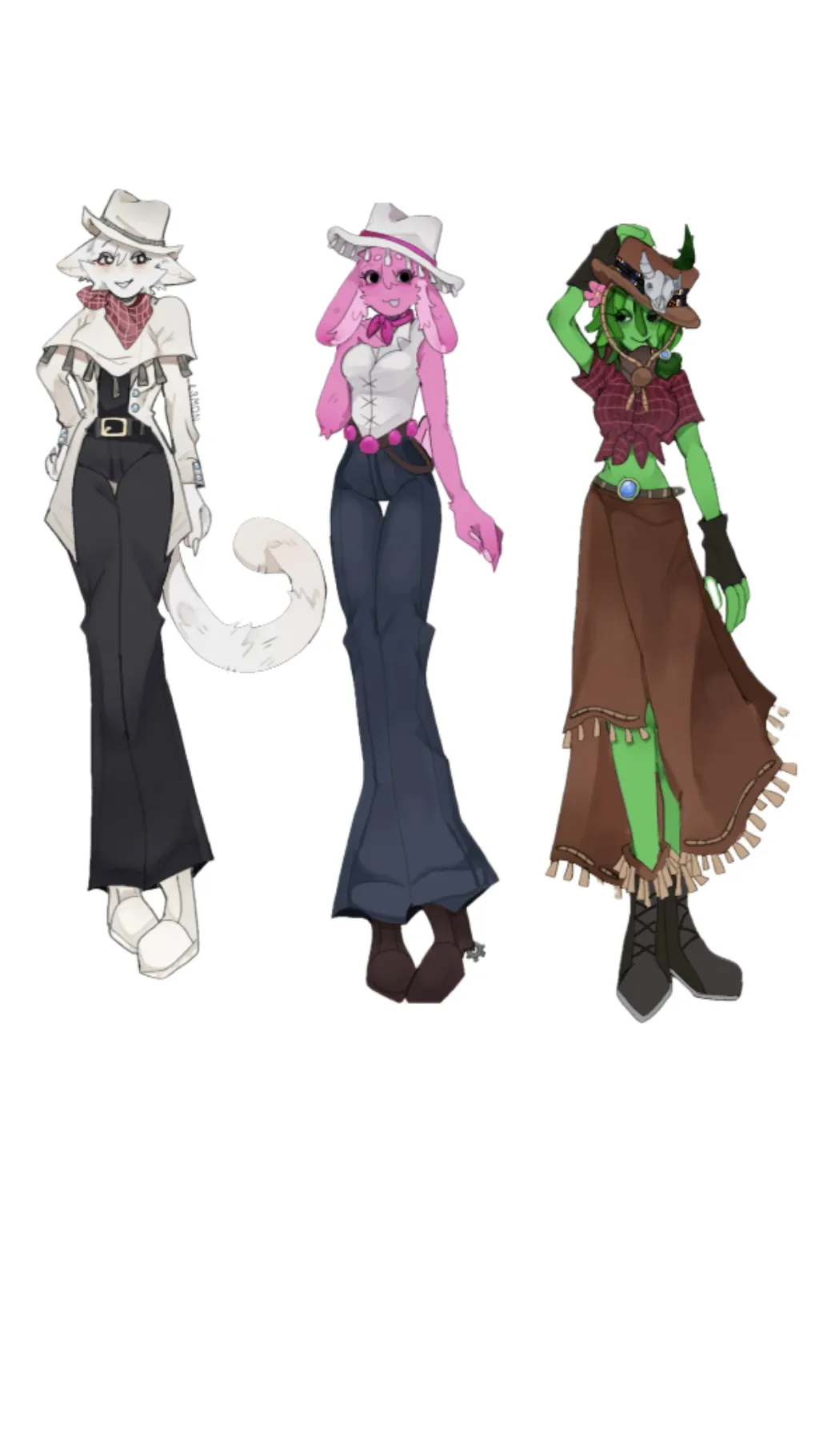 ai character: SPRUNKI COWGIRLS background