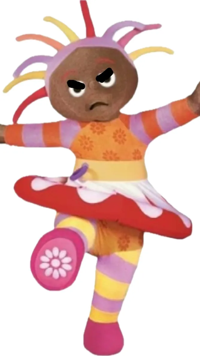 ai character: ANGRY UPSYDAISY background