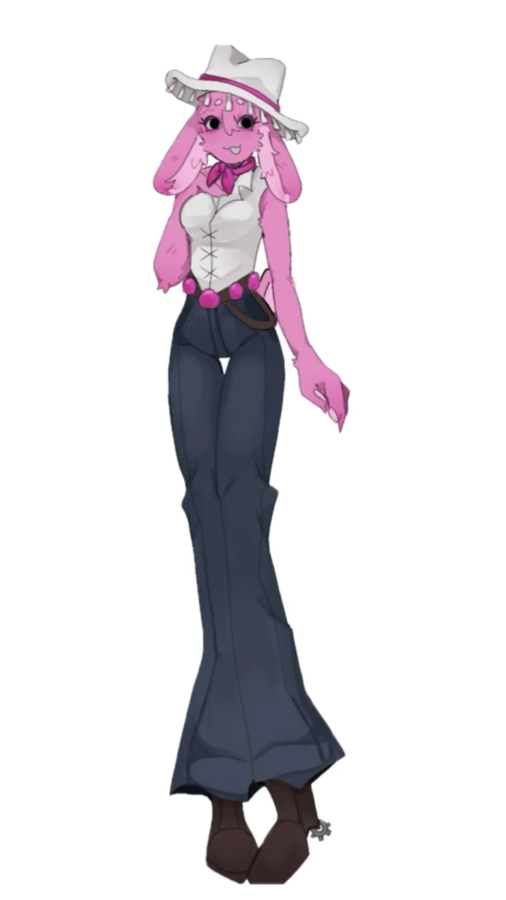 ai character: COWGIRL PINKI  background