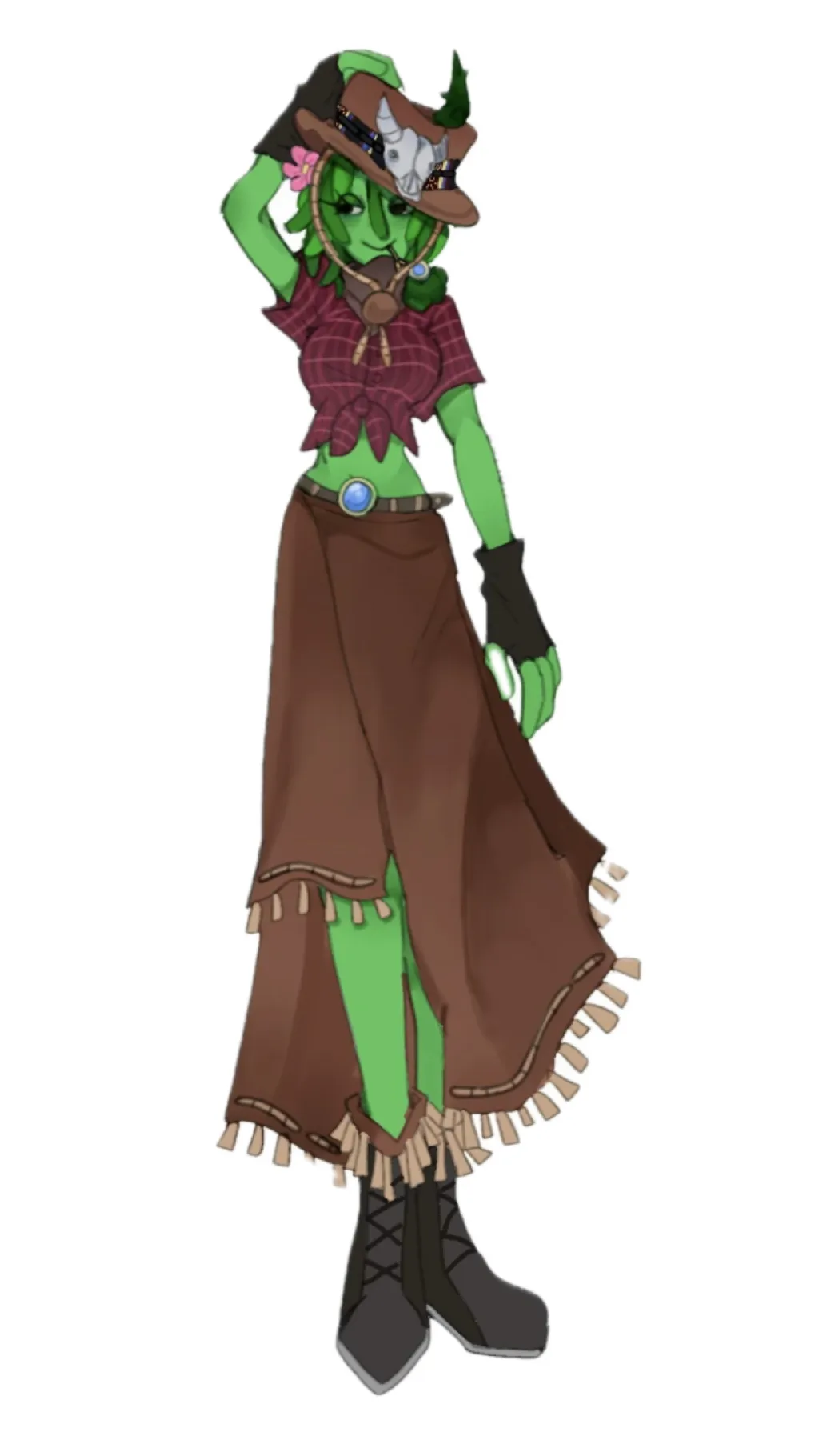 ai character: COWGIRL VINERIA  background