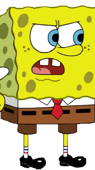 ai character: ANGRY SPONGEBOB background