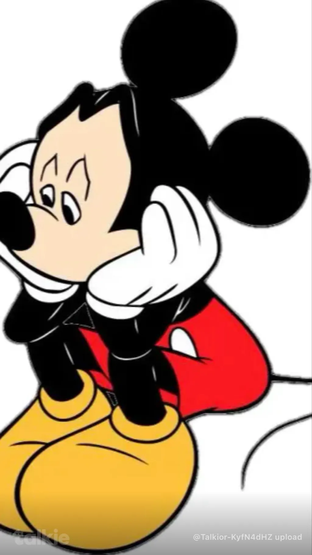 ai character: SAD MICKEY MOUSE background