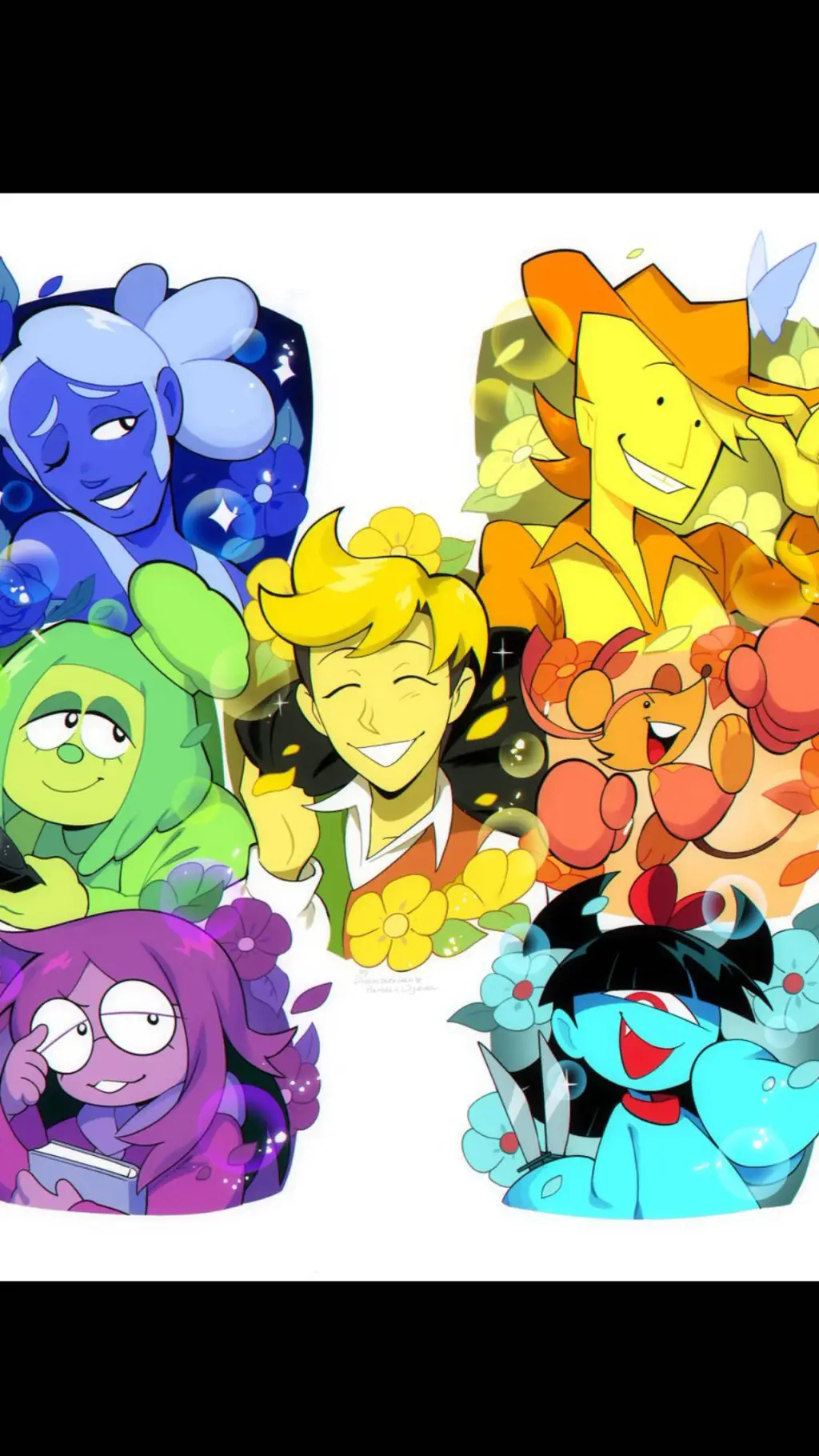 ai character: Les 7 Fleurs  background