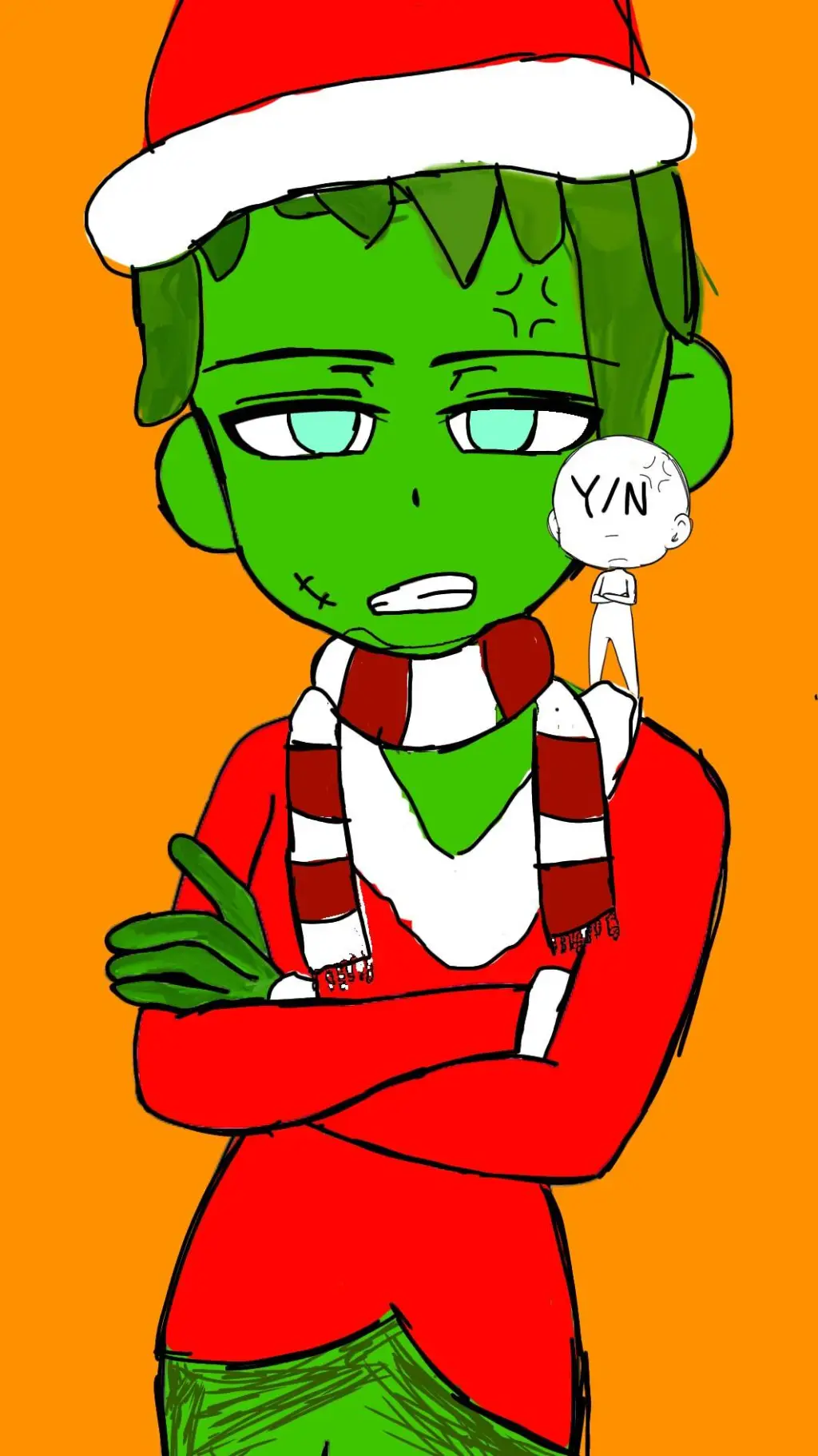 ai character: Grinch  background