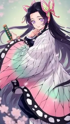 ai character: Kanae Kocho🖤🤍💜🦋 background