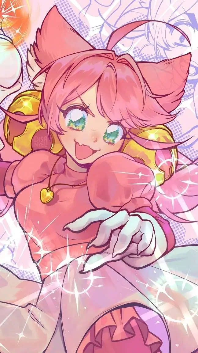 ai character: Pink background