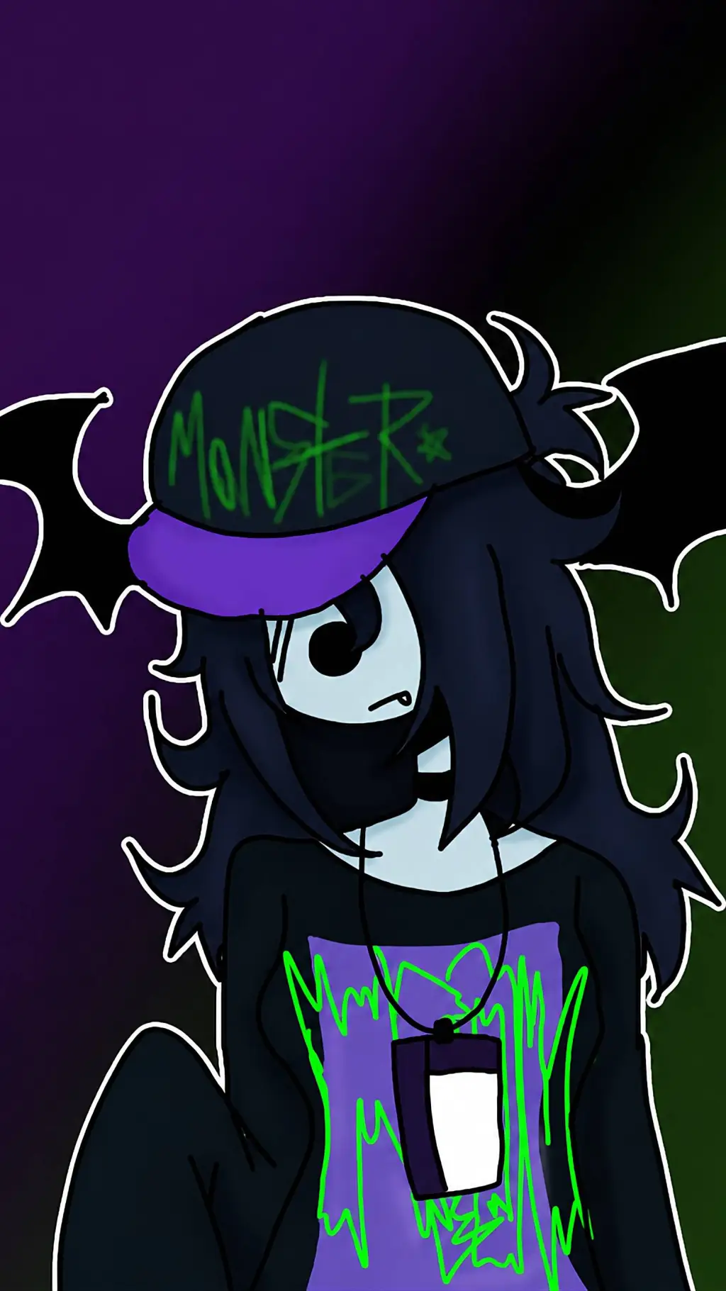 ai character: [🎃🦇🍬Monstar!💜💚] background