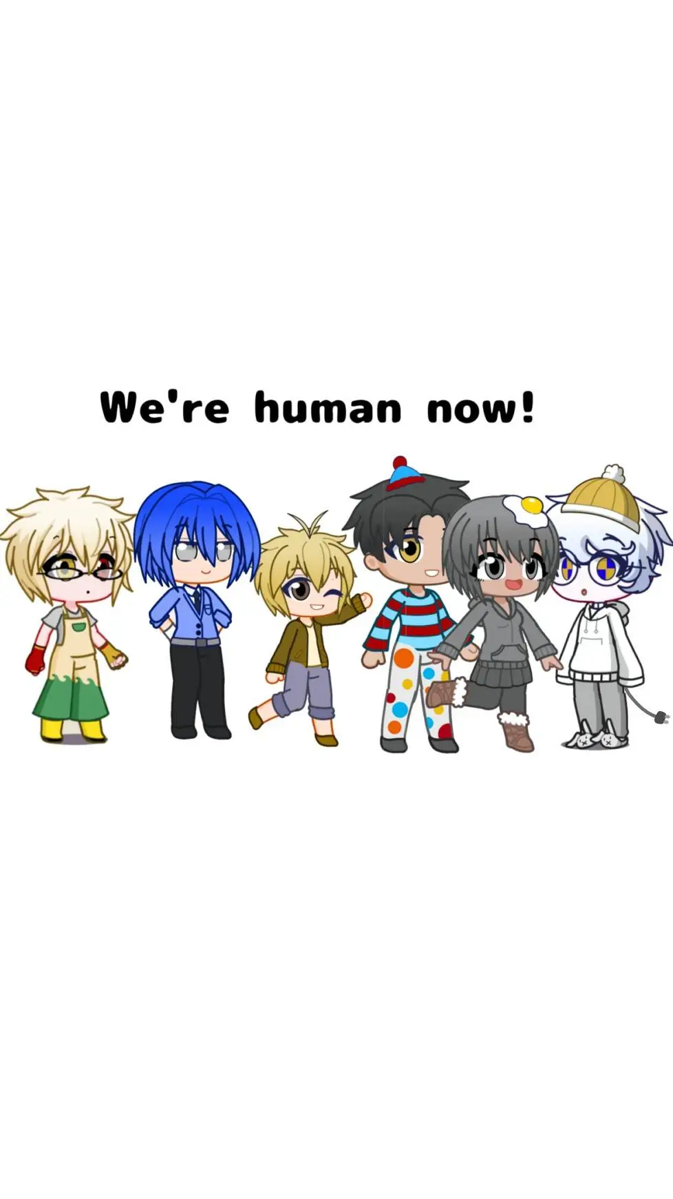 ai character: We're human now! background