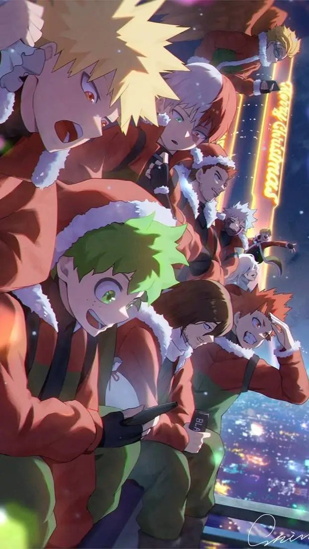 ai character: ★🎄NAVIDAD MHA🎄★ background