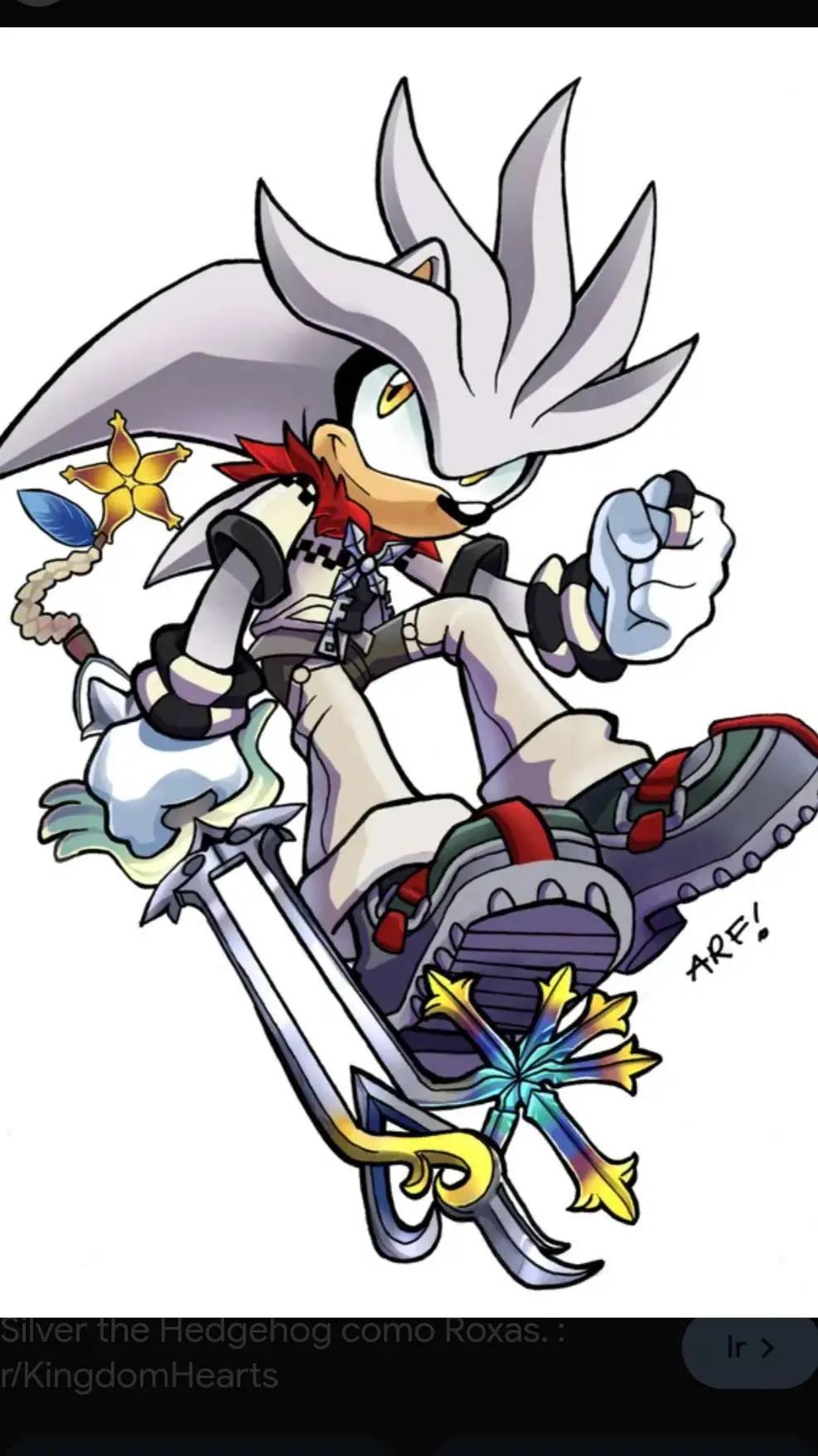 ai character: Silver 🤍💗 background