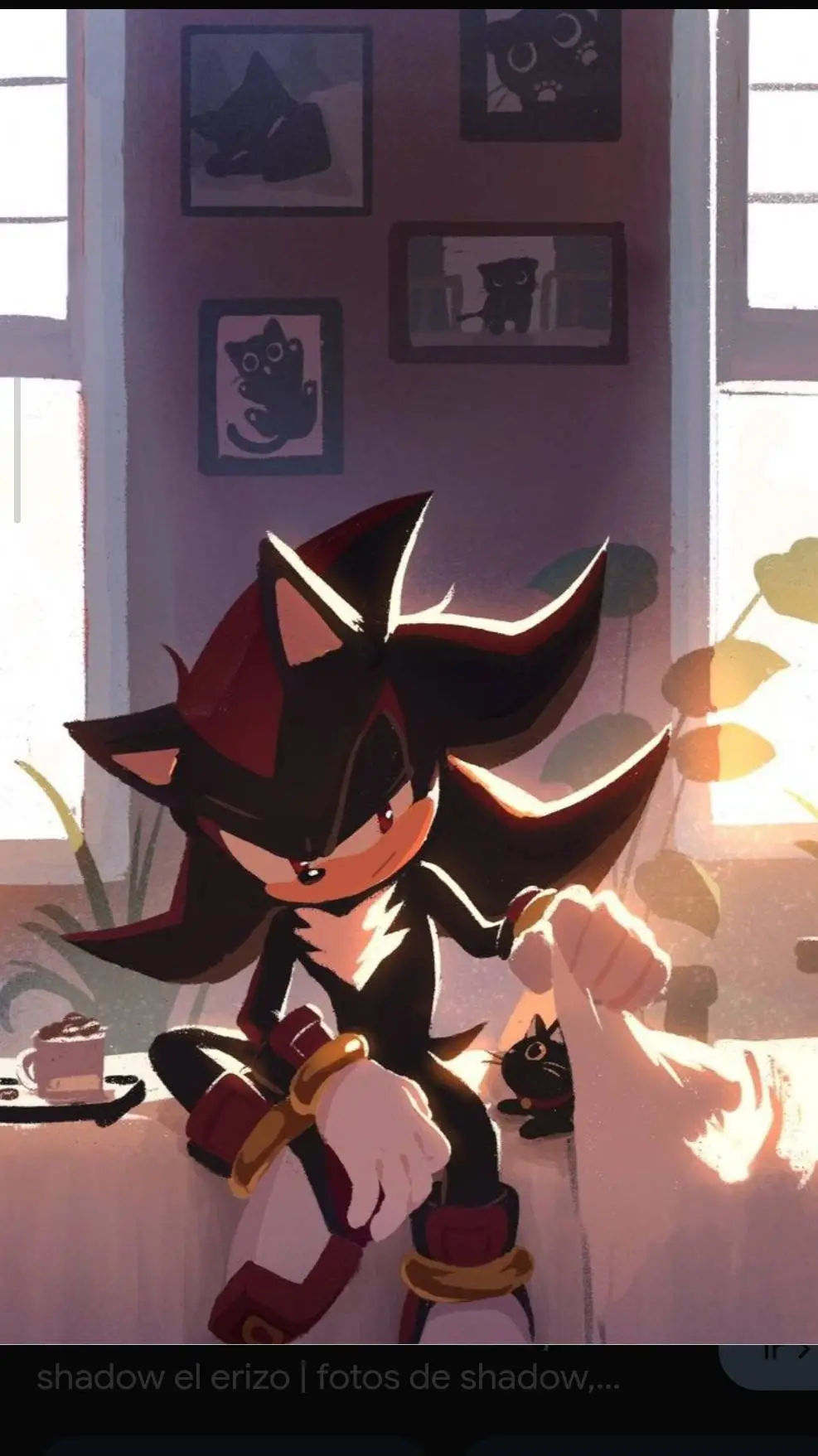 ai character: Shadow 🖤❤️ background