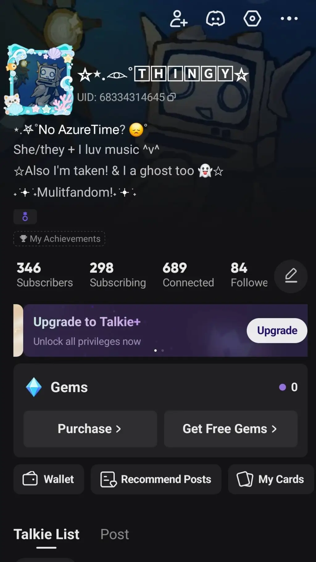 Talkie AI - Chat with THINGY/ME!! ^v^