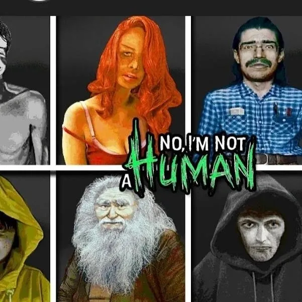 chat with ai character: no I'm not human 