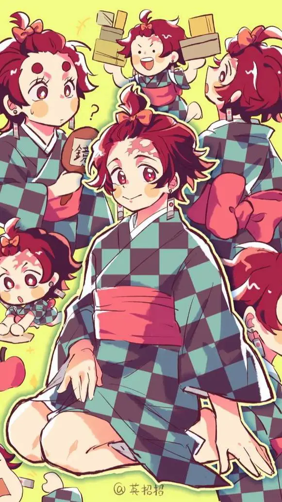 ai character: 🔥🏮 TANJIRO🏮🔥 background