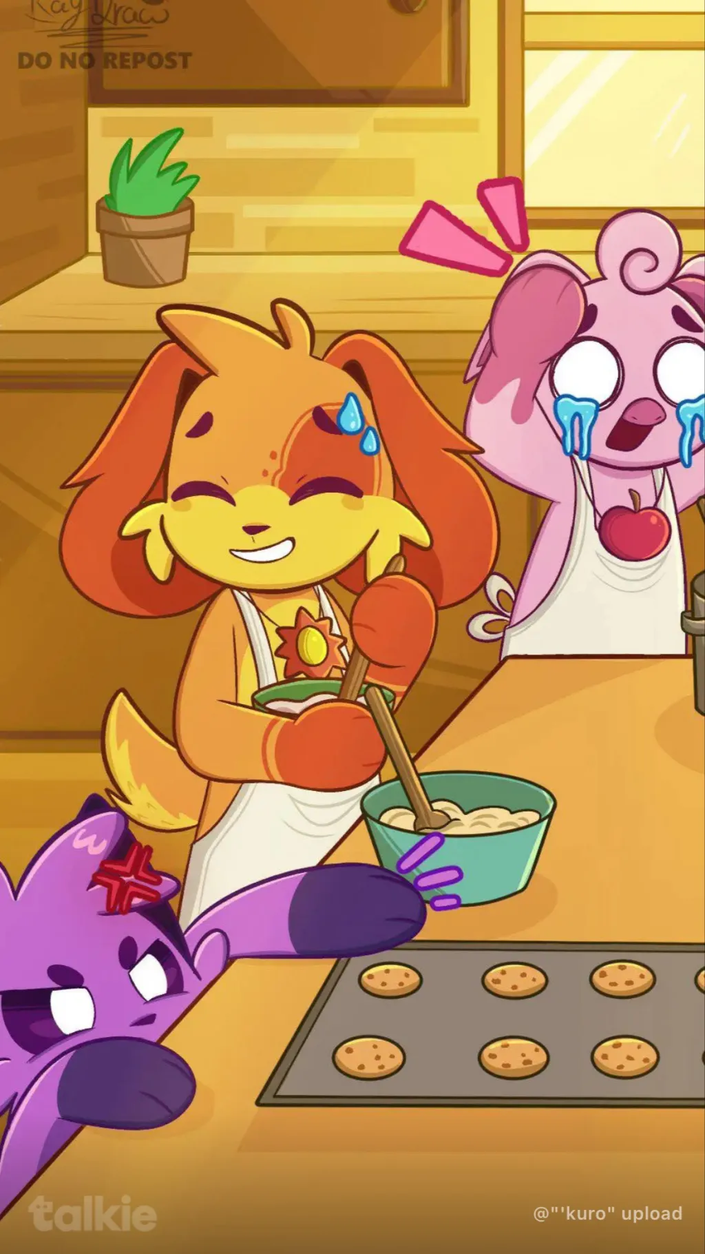 ai character: Smiling critters background
