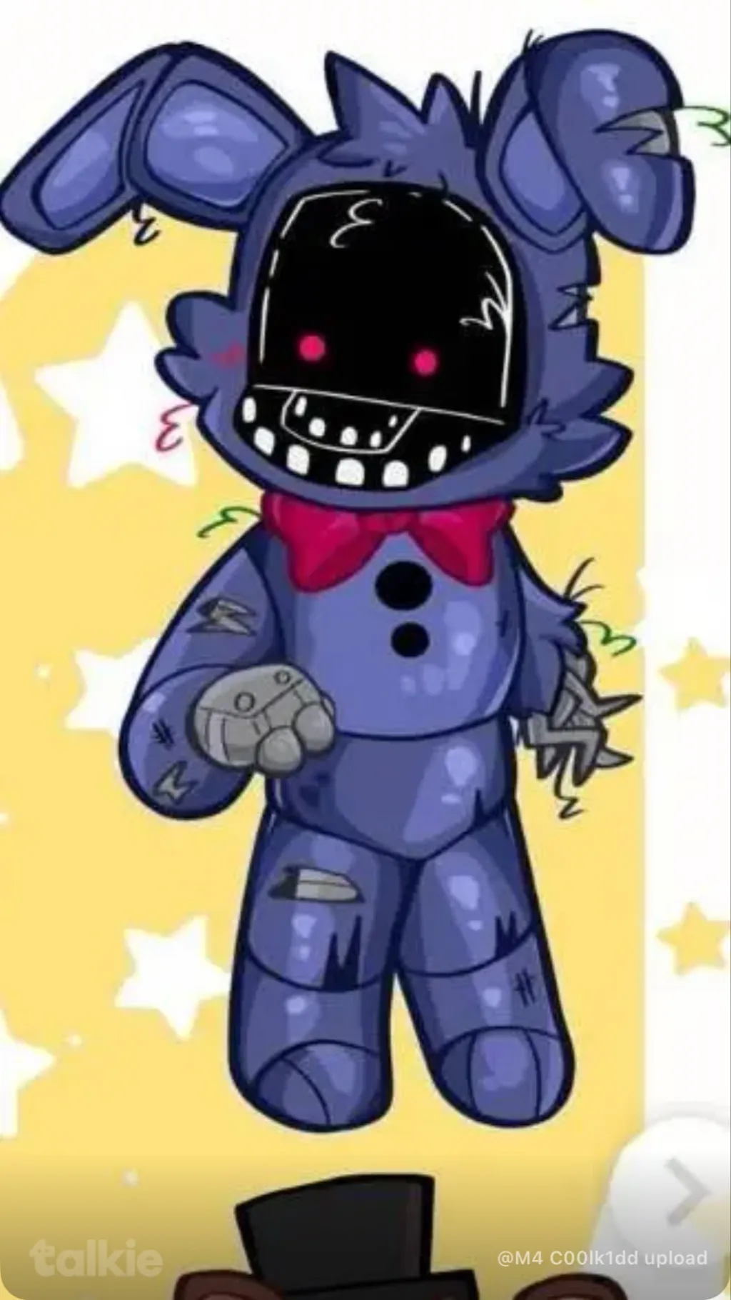 ai character: Withered Bonnie ￼ background
