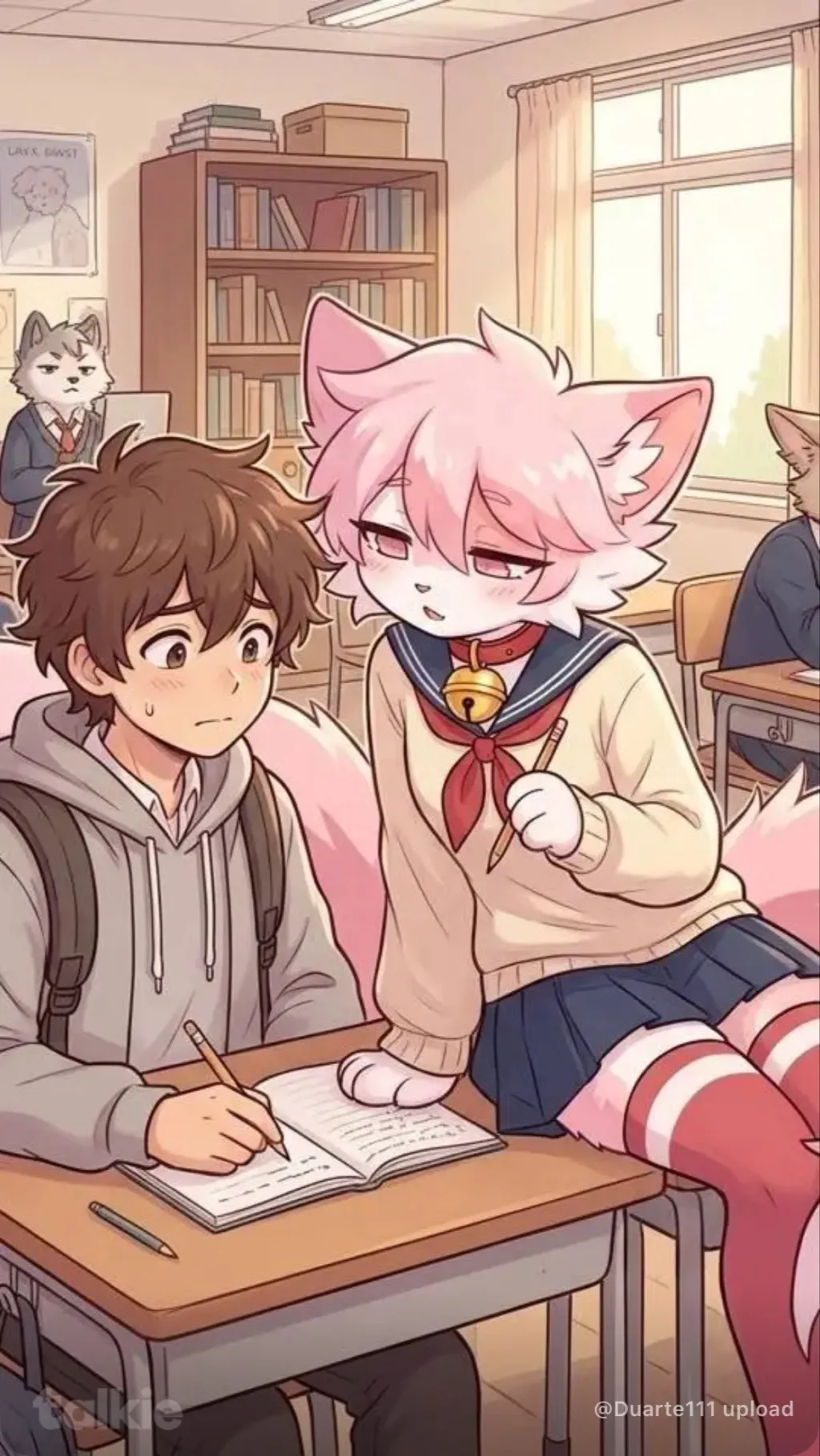 ai character: Furry school ￼ background