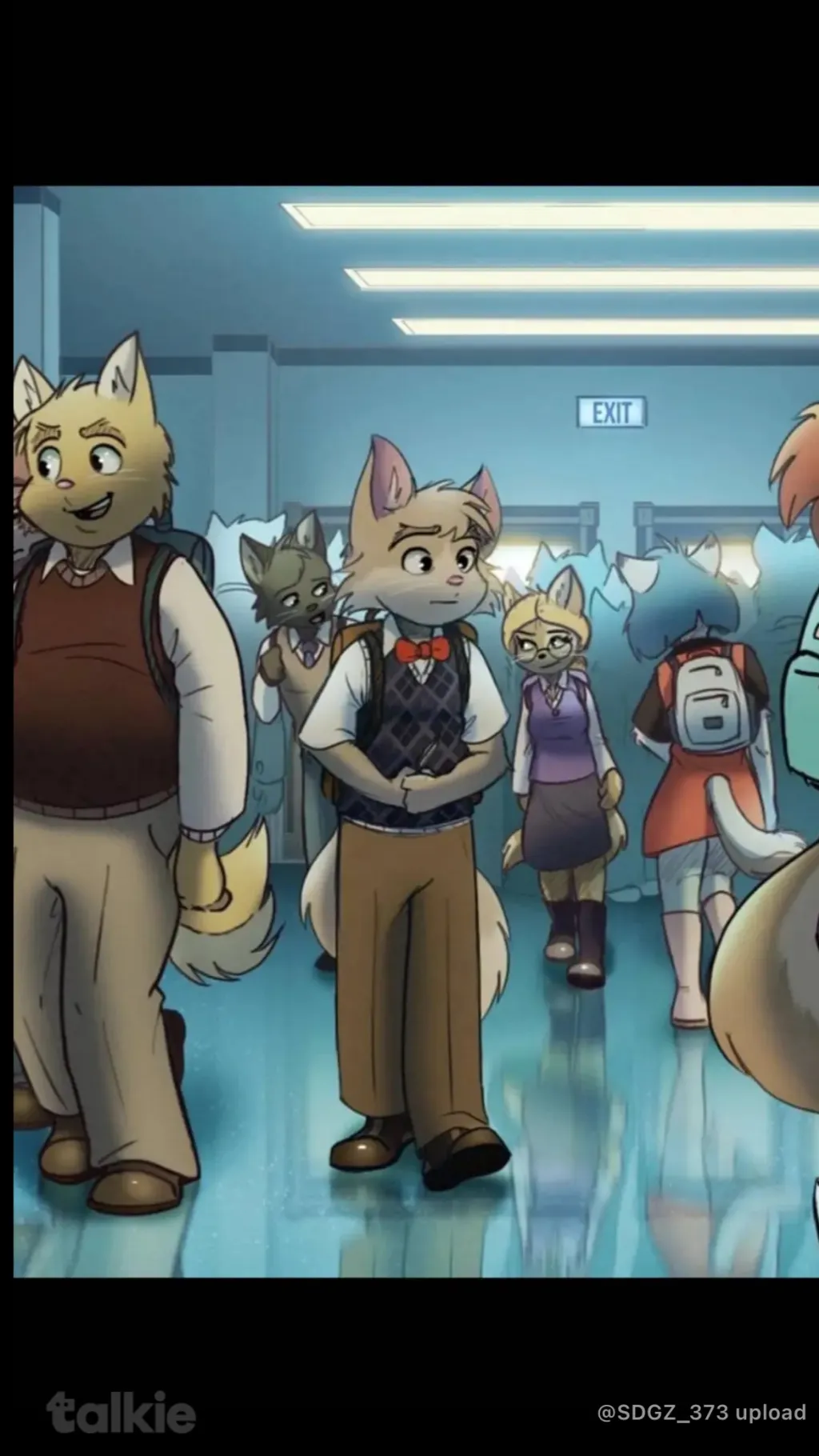 ai character: Furry￼ school background